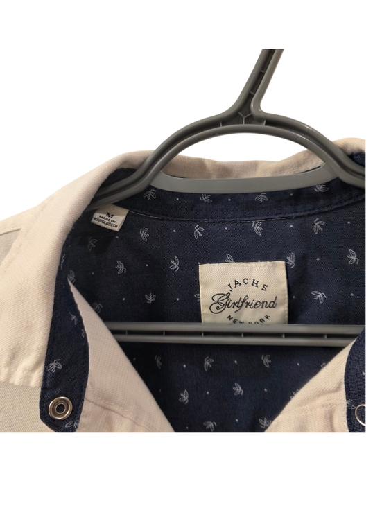 Jachs Girlfriend Cream Plaid Flannel Snap Button Front Shirt Size M - Picture 3 of 5